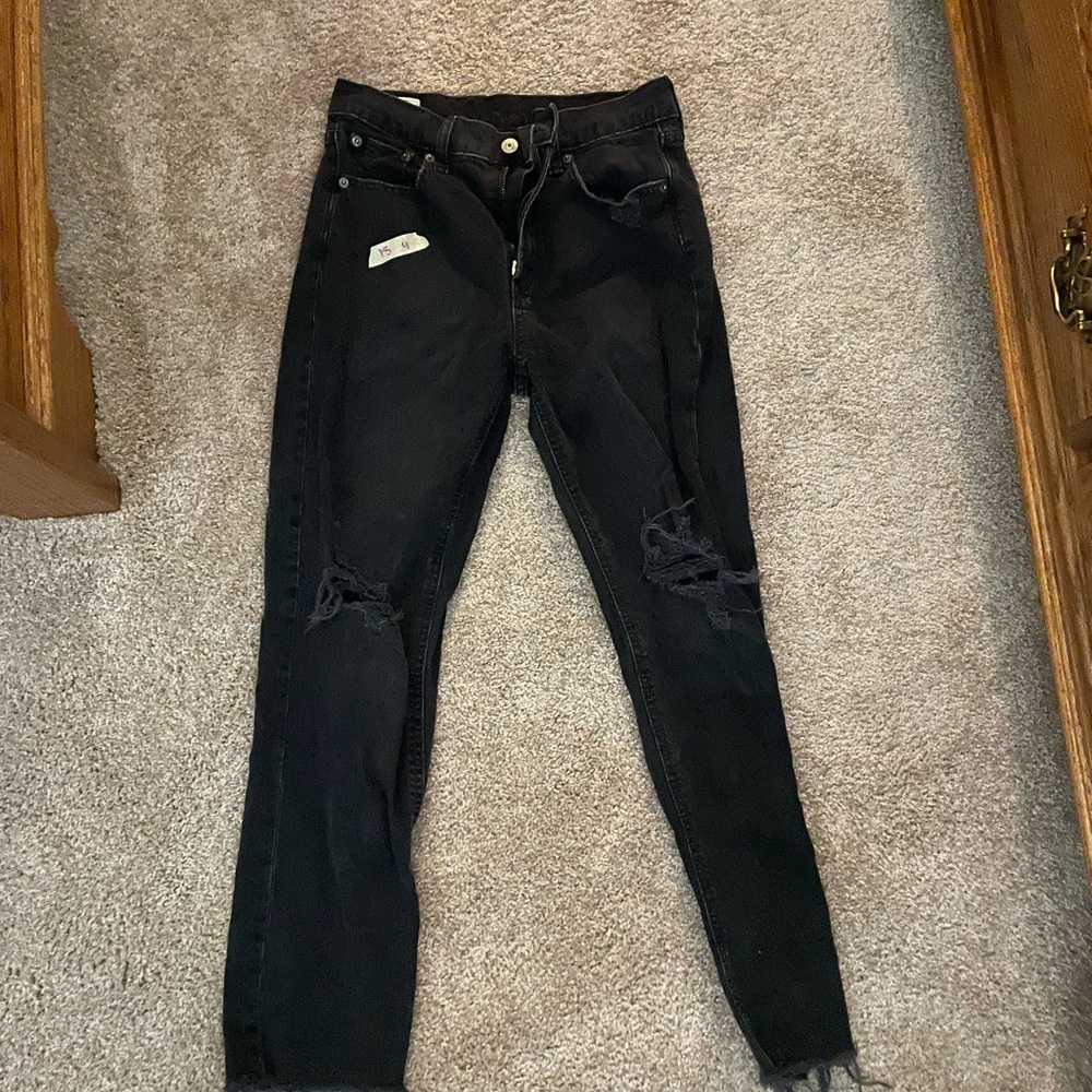 GAP Dark Indigo Skinny Jeans with Distressed Details
